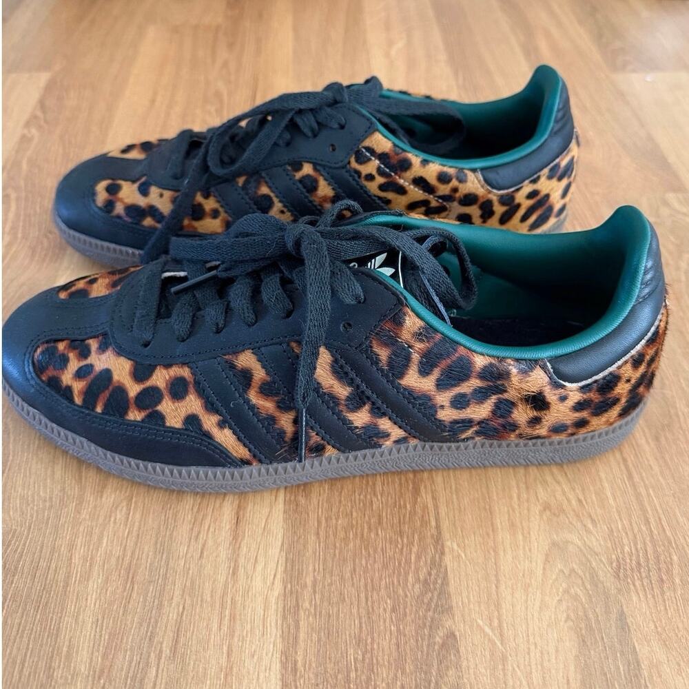 Adidas Originals Samba Leopard Pony Hair Sneakers Black Women’s Size 8